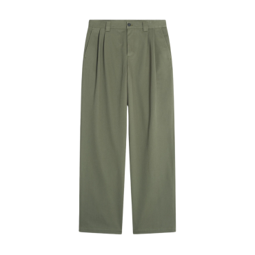 Relaxed Pleated Pants Dark Kha