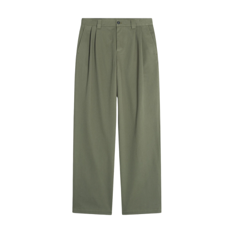 Relaxed Pleated Pants Dark Kha