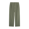 Relaxed Pleated Pants Dark Kha