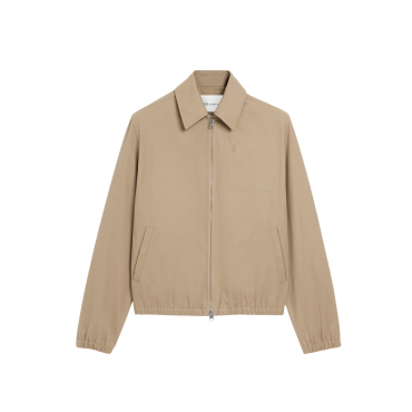 Zipped Jacket With Embossed Am