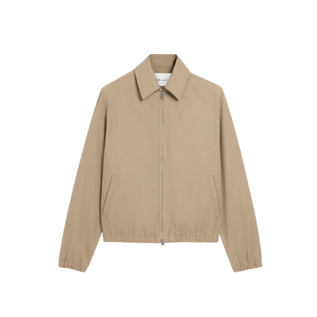 Zipped Jacket With Embossed Am