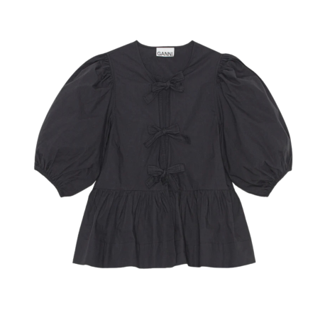 Cotton Poplin Peplum Blouse