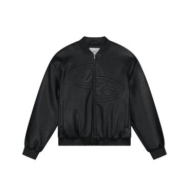 Half Logo Leather Jacket
