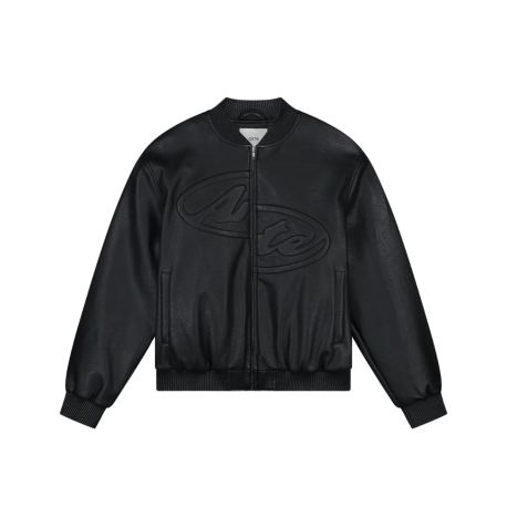 Half Logo Leather Jacket