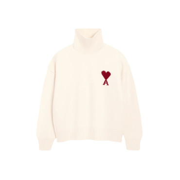 Funnel Neck Sweater With Contr