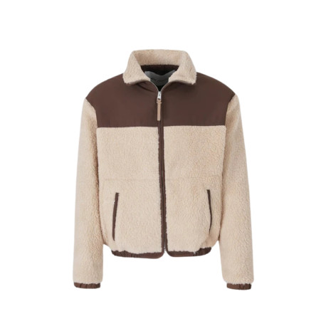 Zipped Jacket With Nylon Detai